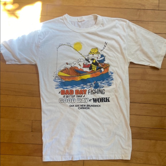 Vintage Tops - Vintage single stitch New Brunswick fishing Tee